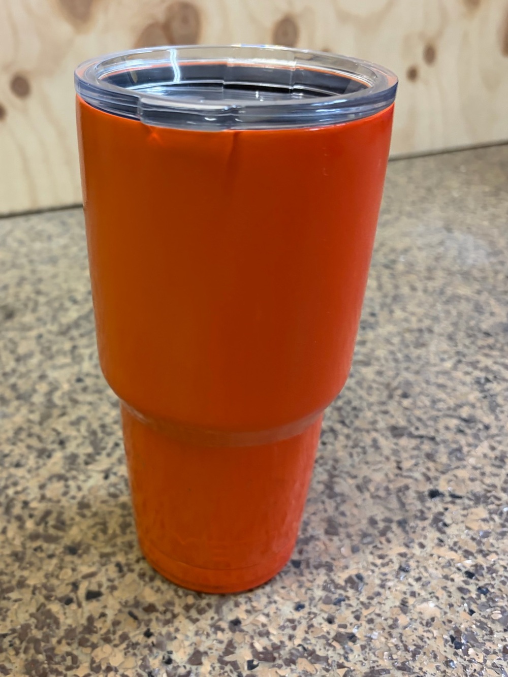 Yeti Orange Stainless Steel Insulated Tumbler with Clear Lid